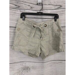 Sanctuary Surplus Beige Linen Blend Drawstring Shorts Size 30